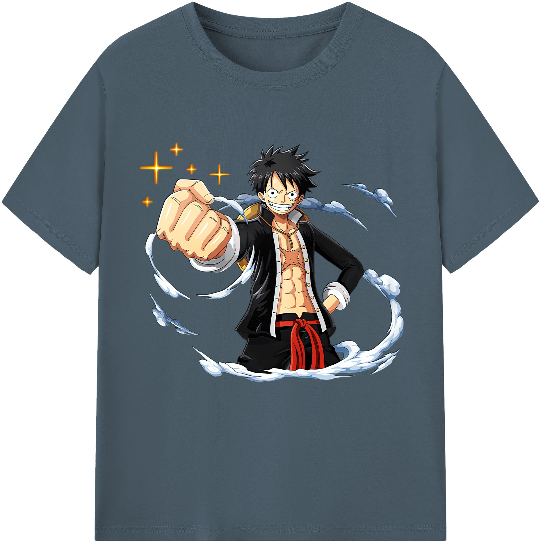 ワンピース モンキー・D・ルフィ ONE PIECE Monkey D. Luffy 綿100％半袖Tシャツ（フロントプリント）